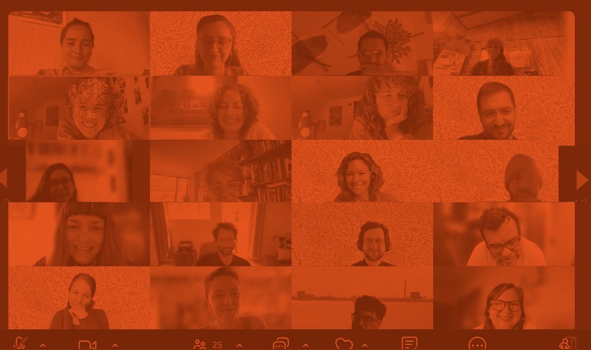 Participantes del encuentro virtual: veinte iniciativas en pantalla